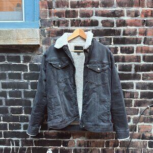 Sanctuary Black Denim Sherpa Jacket